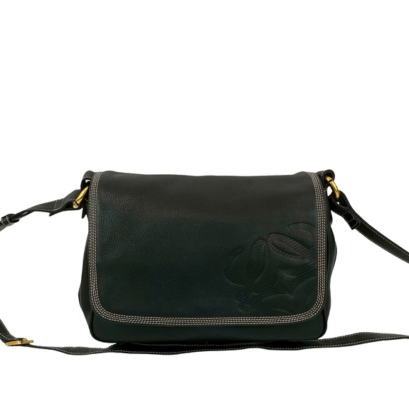 Pre-Loved LOEWE Leather Anagram Flap Crossbody